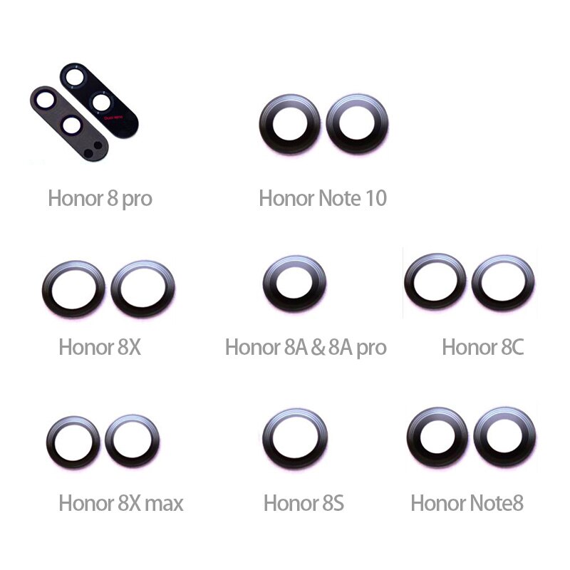 rear back camera lens glass replacement for Huawei Honor 8A 8C 8X 8S Honor8 pro Honor Note 8 10 Note8