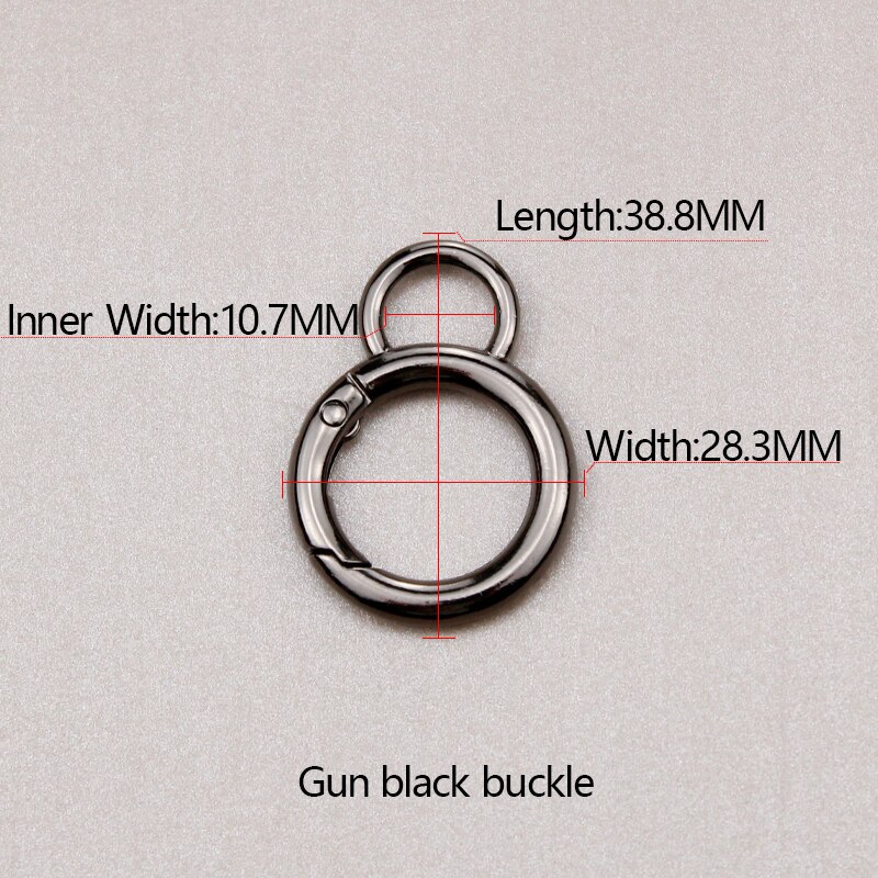 BAMADER Metal Spring Gate O Ring Bag Strap Metal Hardware hook Openable Keyring Snap Buckle Hooks DIY Accessories: Gun black buckle