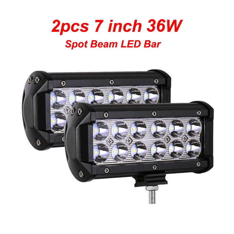 NLpearl 4-20inch Spot Flood LED Light Bar 12V 24V Offroad LED Bar for Car Boat 4x4 Truck 18W 36W 72W 126W Combo LED Work Light: 2pc 36W spot bar