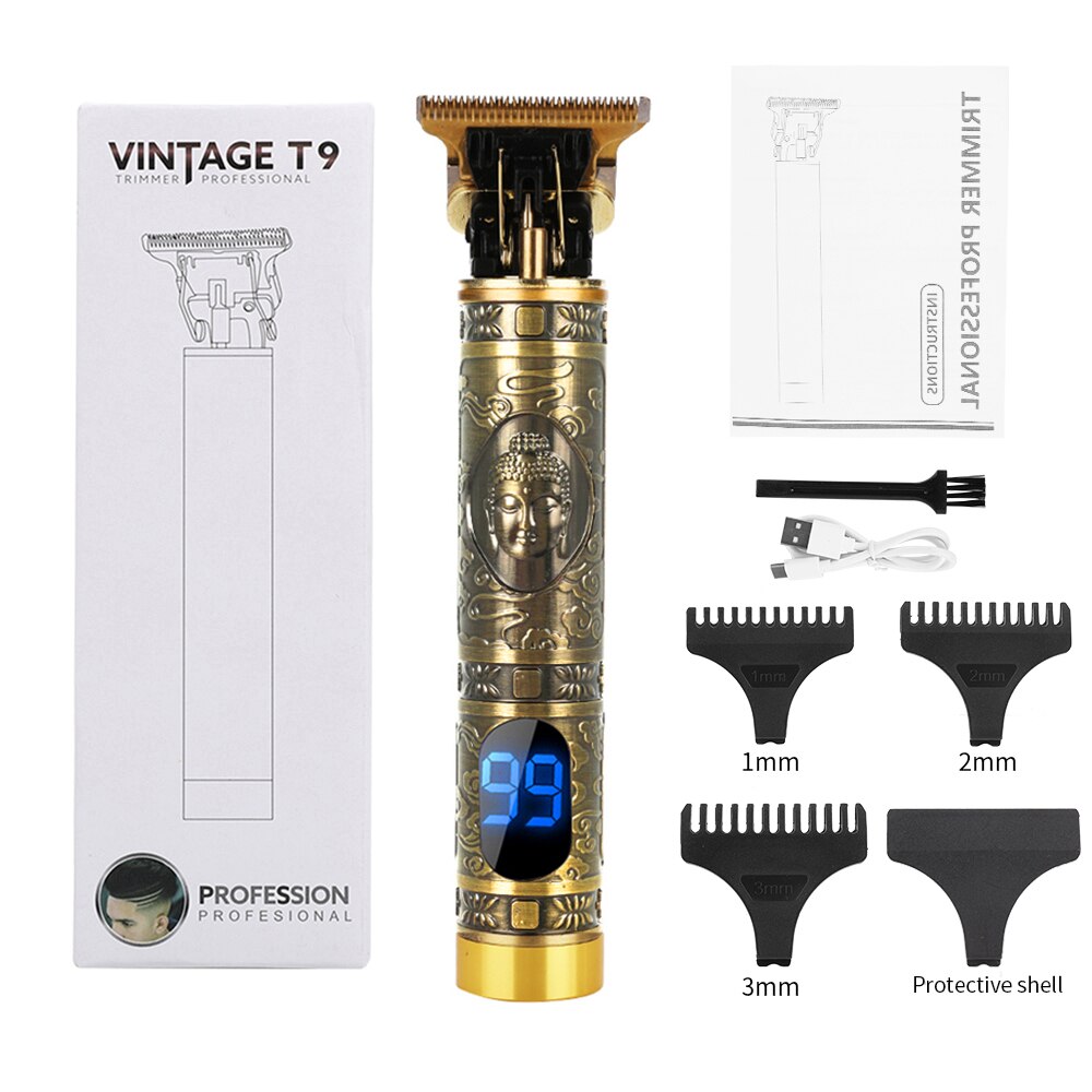 T9 Elektrische Tondeuse Oplaadbare Scheerapparaat Baard Trimmer Mannen Haar Knippen Scheren Machine Kapper Haar Cutter Razor Maaier: Set i shaver