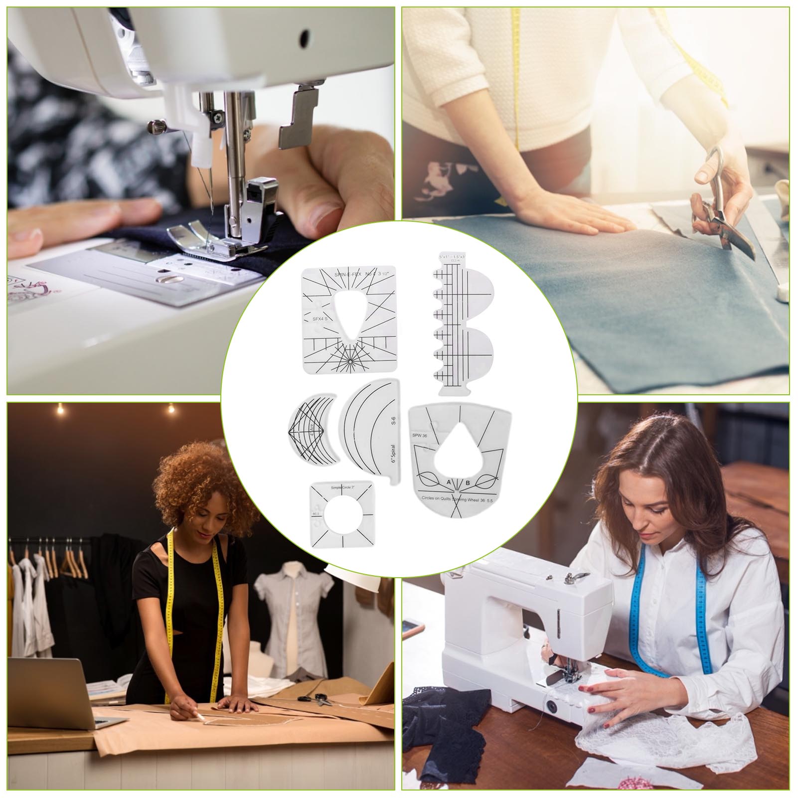 6Pcs/Set Acrylic Ruler For Sewing Patchwork Sewing Quilting Yardstick Acrylic Ruler DIY Motion Free Sewing Tool Template Rulers