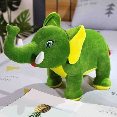 Leuke Nuttig Leuke Cartoon Olifant 45/65Cm Levensechte Kalmerende Pop Gevuld Zacht Kussen Sofa Kussen Verjaardag: 45cm green elephant