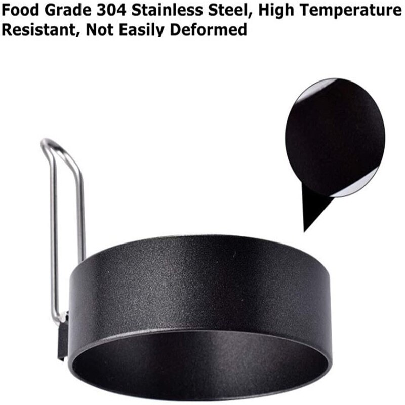 Máquina para hacer tortillas de acero inoxidable, 2 anillos de huevo antiadherentes profesionales, moldes perfectos para tortillas y bocadillos Utensilios de cocina