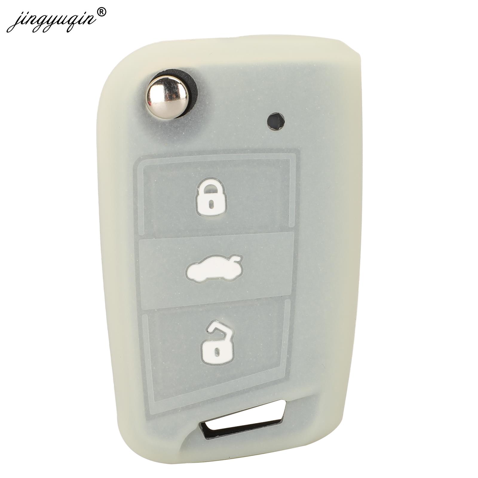 jingyuqin 50pcs Silicone Car Key Cover Case For Volkswagen VW C5 Golf7 mk7 Seat Ibiza Leon FR 2 Altea Aztec For Skoda Octavia