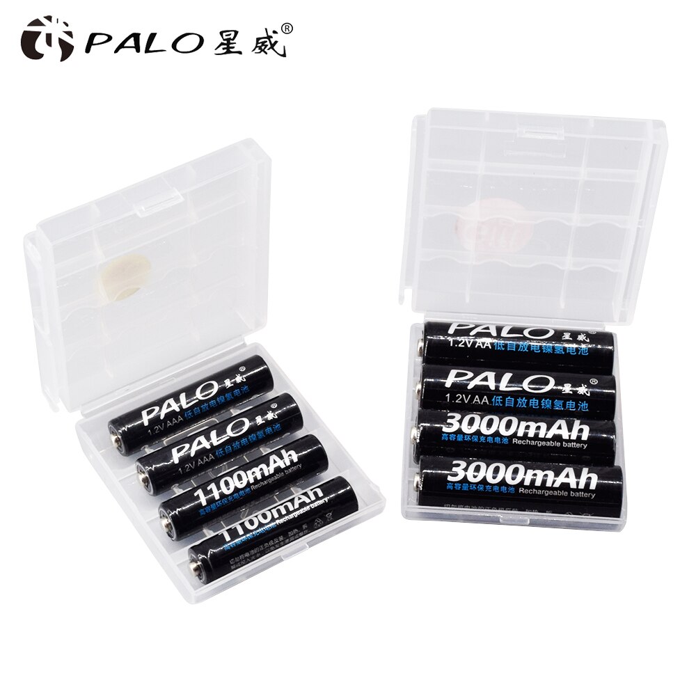 Palo 1.2V Aa Oplaadbare Batterij Aa + Aaa Batterij Oplaadbare Aaa 1.2V Ni-Mh Batterij + Smart Charger Aa aaa Batterij Oplader