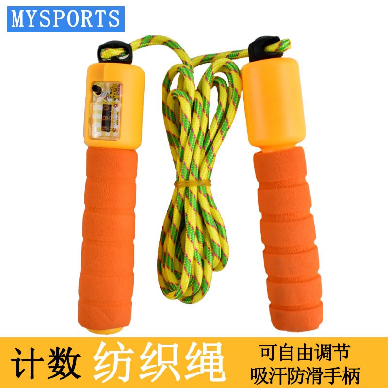 Springtouw Volwassen Teller Fitness Vrouwelijke Jonge Student Kinderen De Academische Test Voor De Junior High School Studenten Beroep: 518 Orange Handle Count Jump Rope  Rope Random