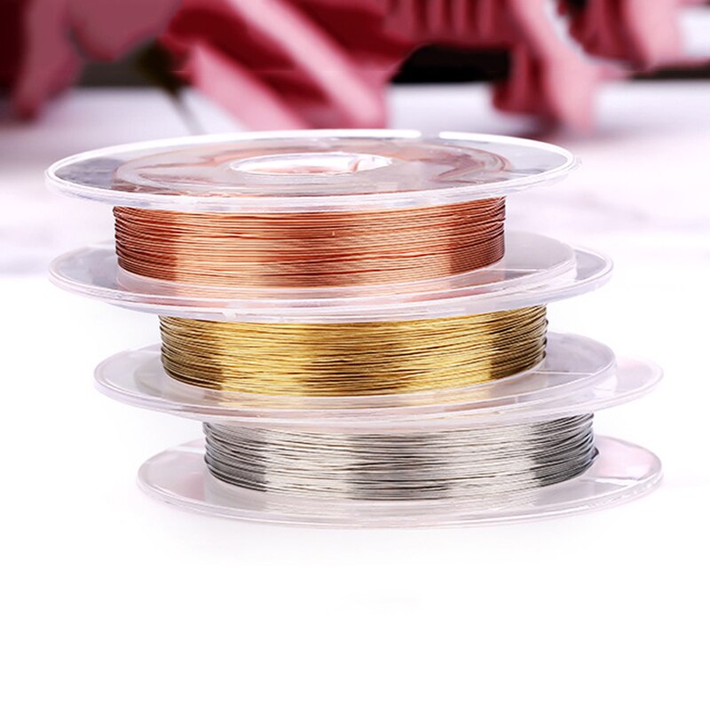 1 Roll Gold Silver Copper Wire Metal Alloy Nail Art Decorations DIY Handicrafts Ornaments Gold Silver Nail Decoration Tools