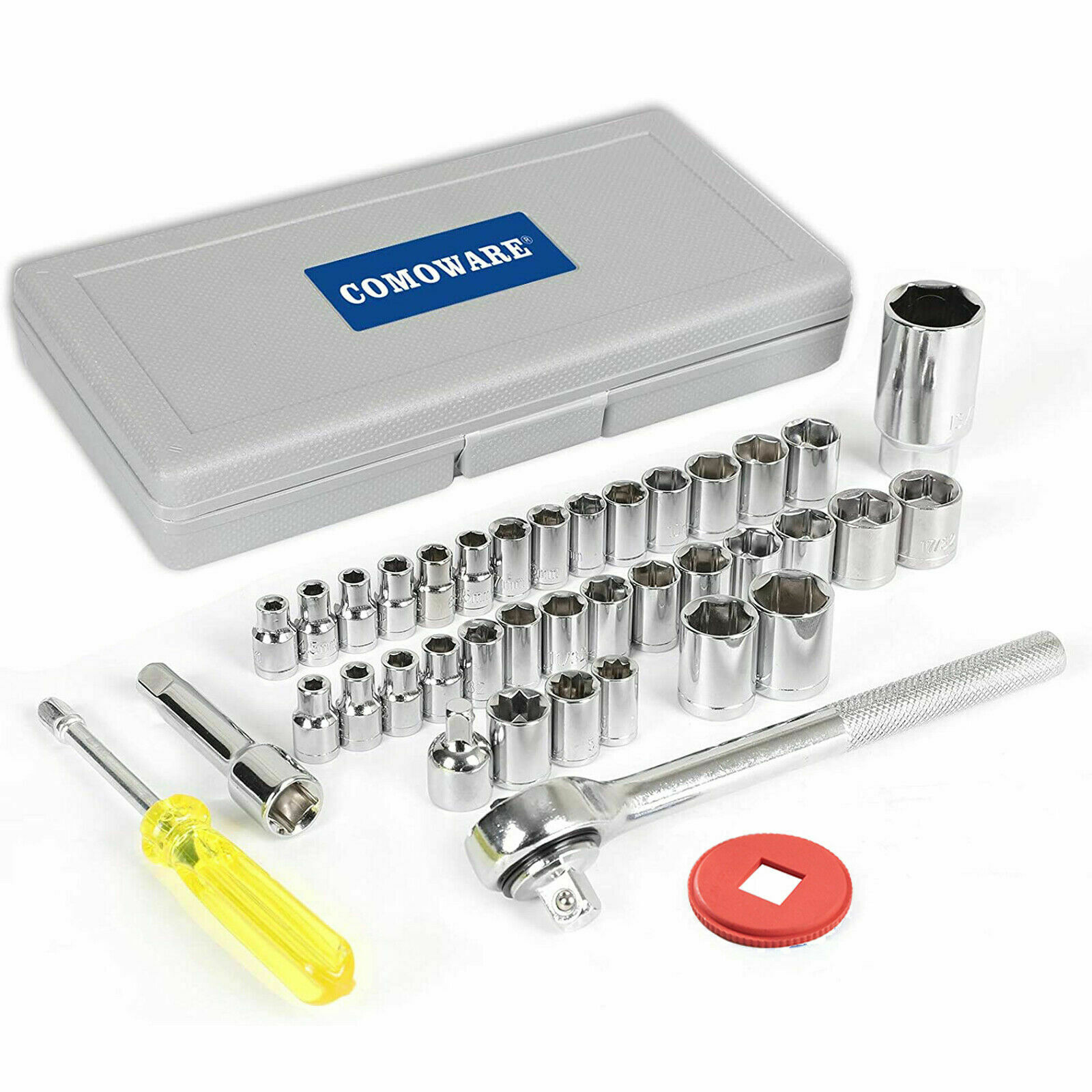 1/4-Inch Drive Socket Ratchet Wrench Socket Bit Combination Tools Kit 40 Pcs: Default Title