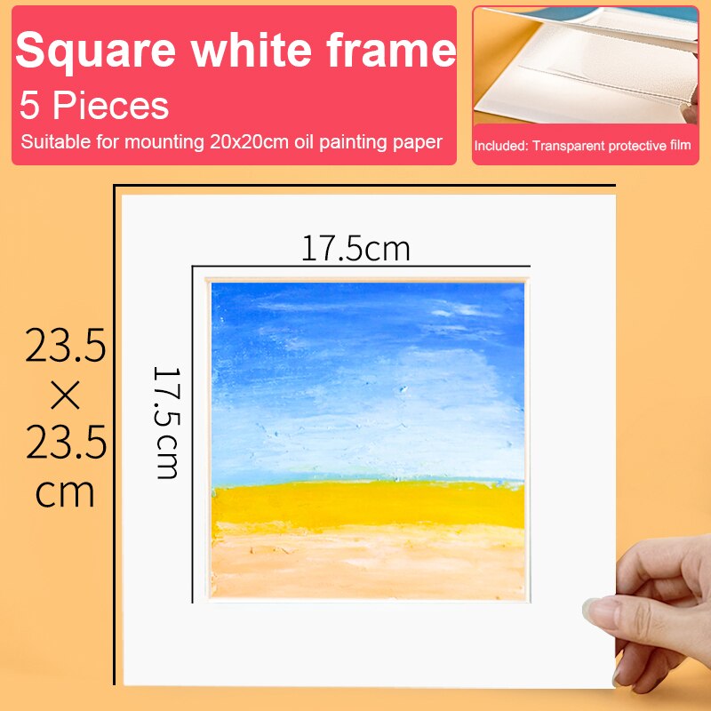 Pastel Paper For Oil Pastel Special-purpose Fine Grain Paper Oil Pastel Square Painting Cardboard Paste Paper A5/A4 Pastel Paper: 20x20cm white 5 pcs