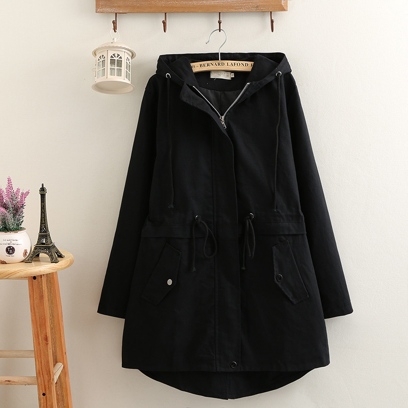 Abrigos cortavientos para mujer, talla grande 4xl, largos, con capucha, holgados, para primavera y otoño.