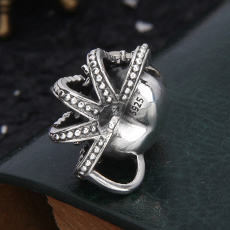  s925 massiver anhänger aus sterlingsilber, vergoldet, totenkopfkrone im rock-, hip-hop- und punk-stil, für damen und herren, mit pulloverkette