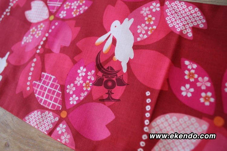 -ikendo.net - sg046 -  bomullsmaoyin mönster shinai väska- för tre shinais med axelrem - bomull kendo shinai