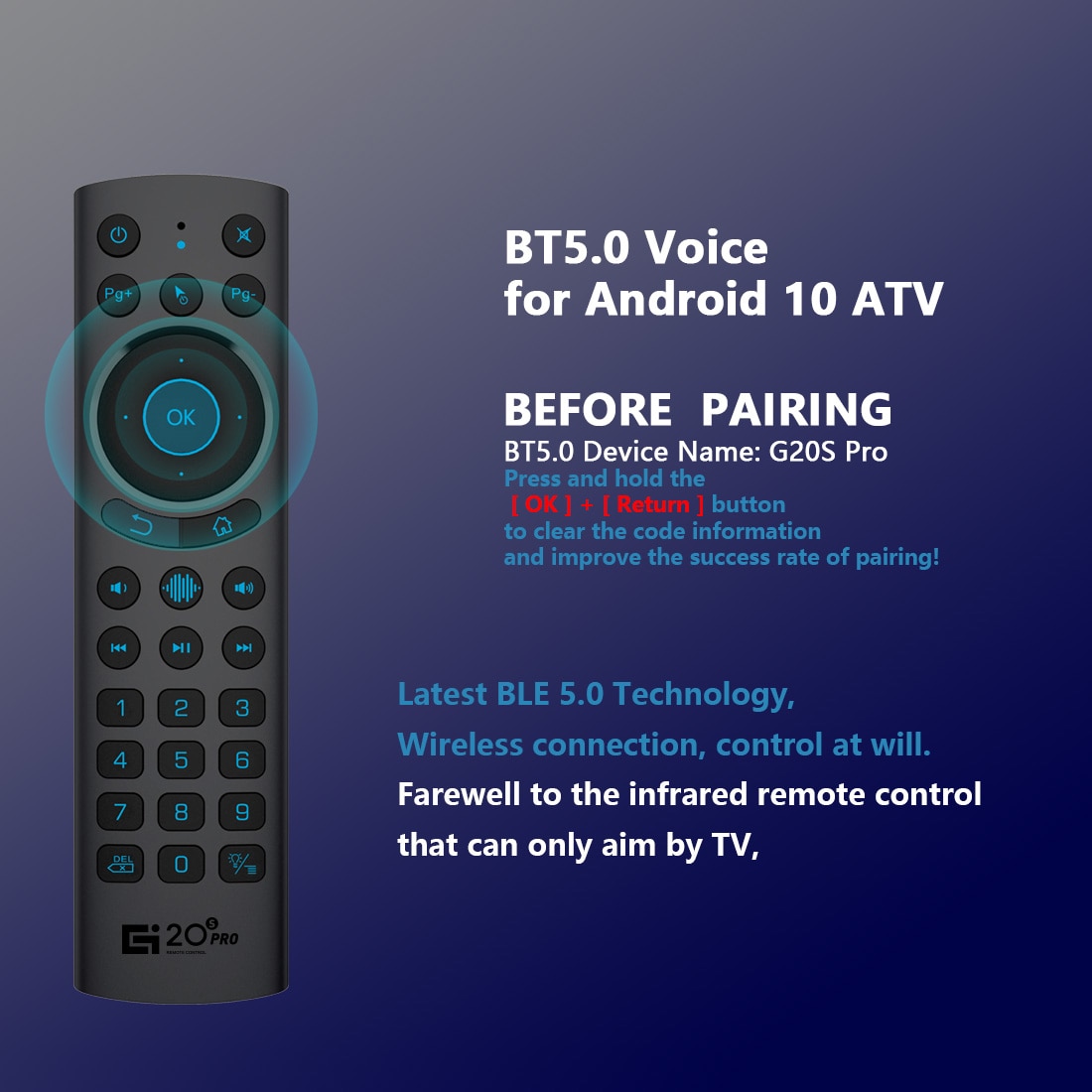G20BTS Plus G20S Pro 2.4G Voice Backlit Smart Air Mouse Gyroscope IR Learning Google Assistant Remote Control For Android TV BOX