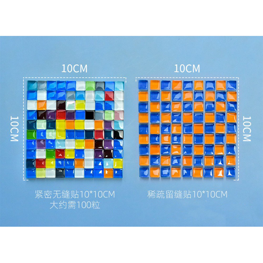 50PCS Mixed Color Glitter Glass Mosaic Grain Tiles Crafts For Stepping Stones Puzzle Garden Decor Hand Mosaics Flowerpots Making