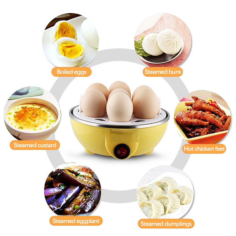 Egg Boiler Mini Digester 7 Egg Poacher For Steaming Cooking Boiling And Frying Kitchen Appliance Steam Cooker For Home Breakfast