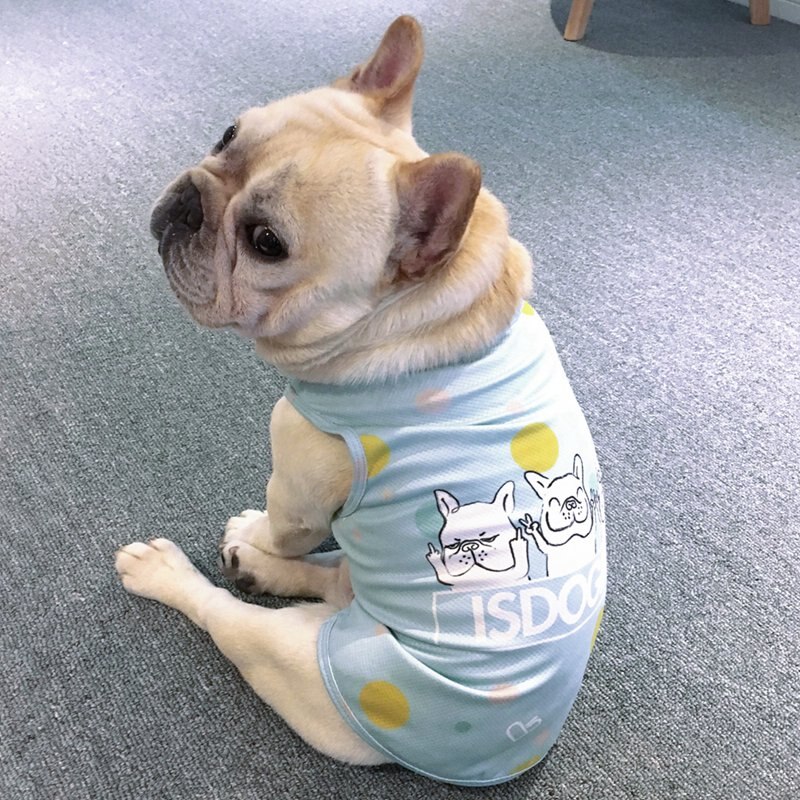 Kesä viilentävät lemmikkivaatteet ulkoilu lihava koira liivi paita vaatteet koirille liivi ranskanbulldog vaatteet koirille: L / Xl