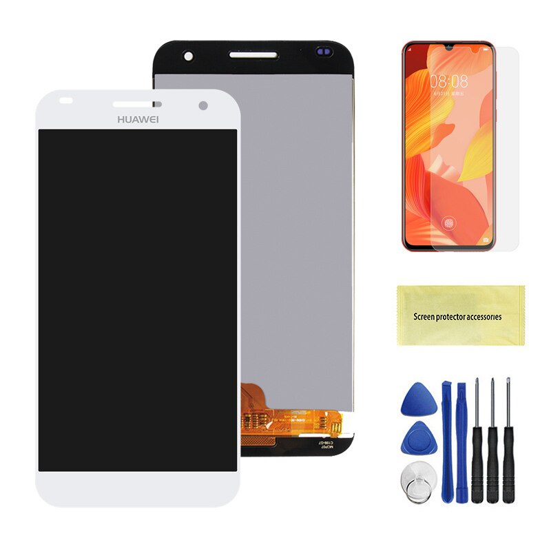 Originele Lcd Voor Huawei G7 Lcd Touch Screen Digitizer Met Frame Vervangend Voor Huawei G7 Lcd-scherm G7-I01 G7-I03 l01: White No Frame