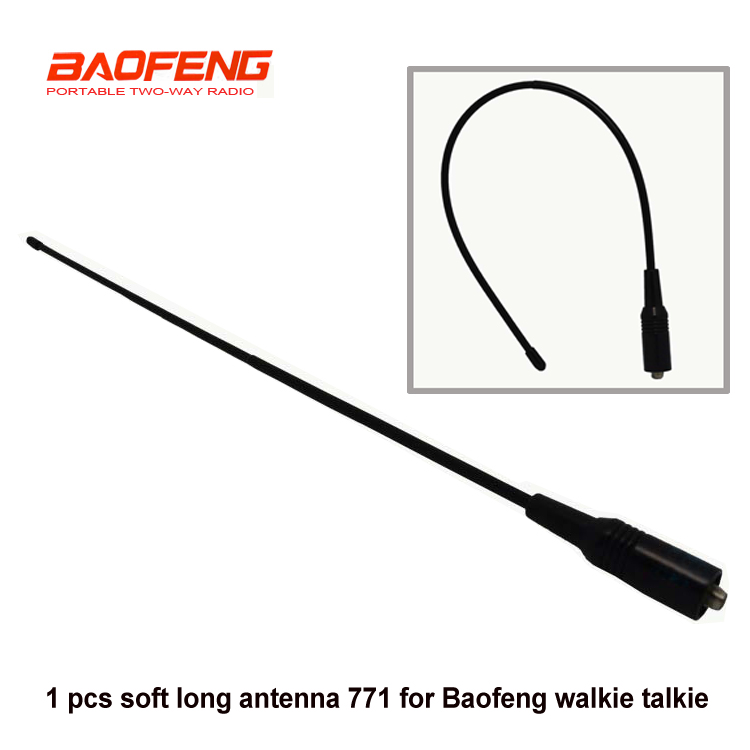 1Pcs Dual Wide Band VHF/UHF 144/430MHz Radio SMA-F Female Soft Antenna 771 for Baofeng walkie talkie uv-5r UV-82 BF-888S