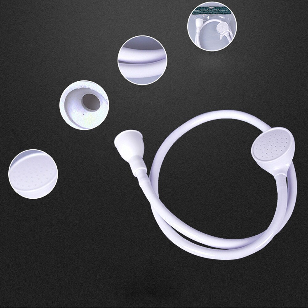 Alargador portátil blanco de 1,2 M-1,3 M, grifo de ducha, cabezal de ducha para lavabo, manguera, fregadero, lavado de pelo, grifo ancho individual, n. ° 35