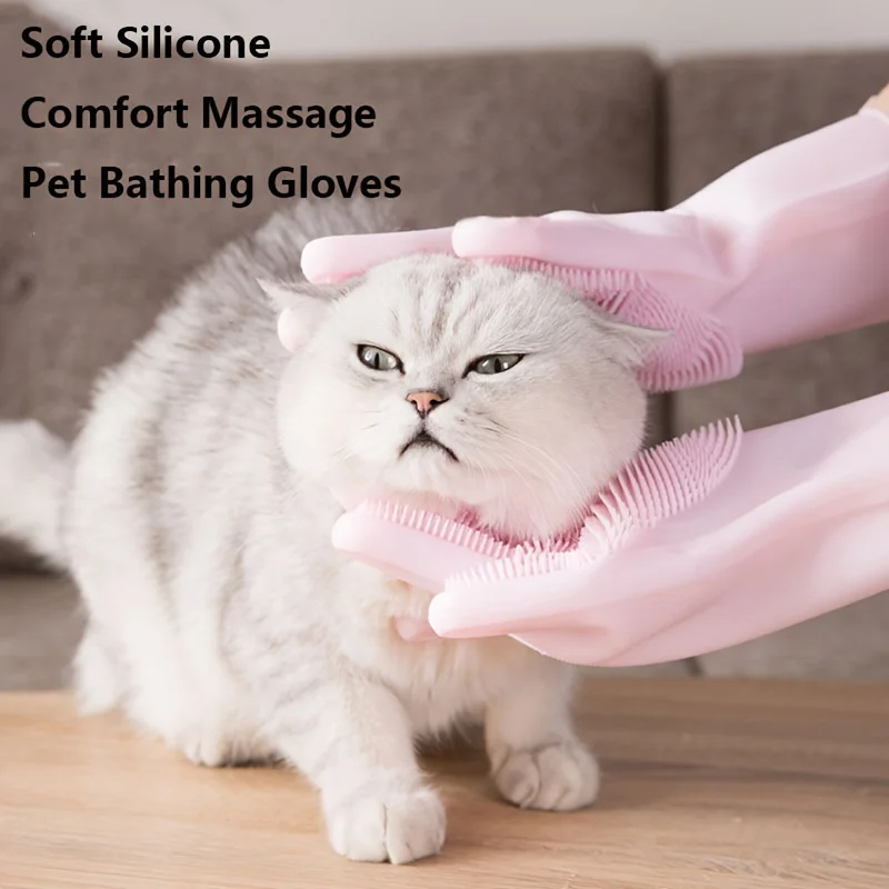 Poetshandschoenen Voor Het Verzorgen Van Huisdieren Hond Kat Baden Shampoo Handschoen Magie Afwassen Cleanner Spons Siliconen Ontharingshandschoen