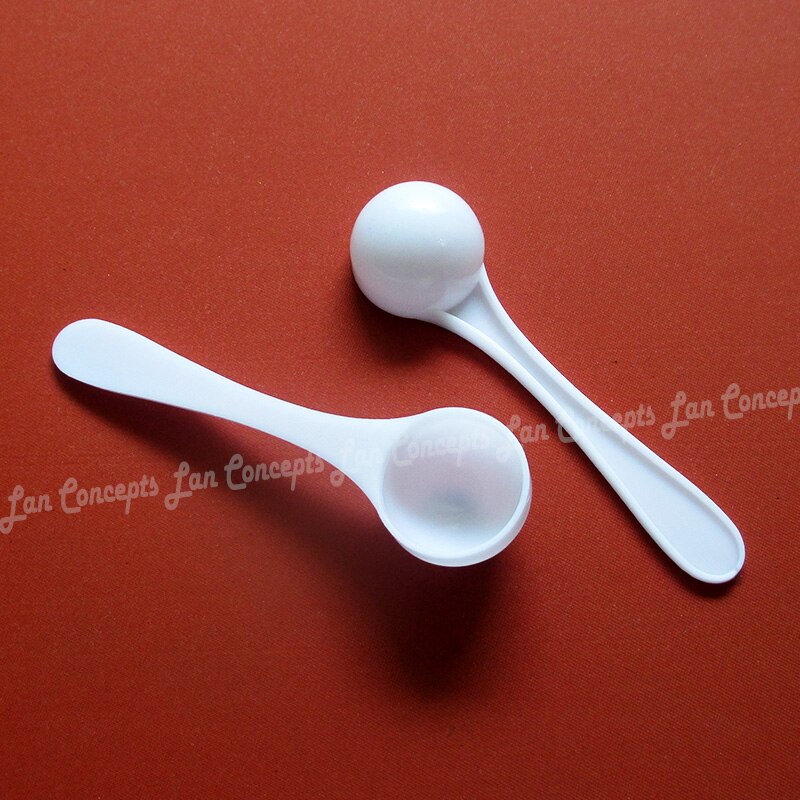 100pcs/lot 2.5g / 5ML Plastic Scoop 2.5 gram PP Measuring Spoon - 95x25x17mm white