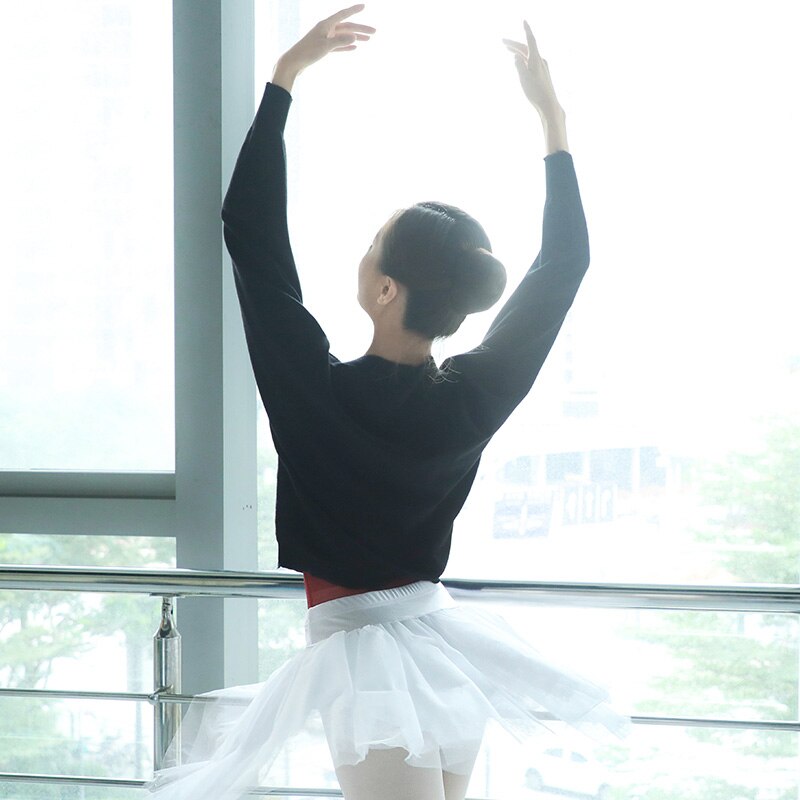 Women Pink Black Ballet Sweaters Warm Dance Top Boat Neck Batwing Sleeve Dance Leotards Coat For Adults