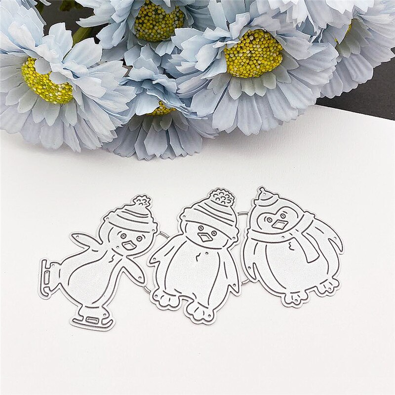 three cute snowmen Metal Cutting Dies Paper Cut Card Making Template for DIY Scrapbooking Decorative Craft Mold Diecuts
