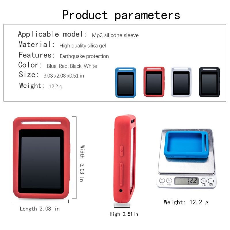 Scratchproof Comprehensive Silicone Protective Case Flexible Cover for Searick MP3 Player Accessories