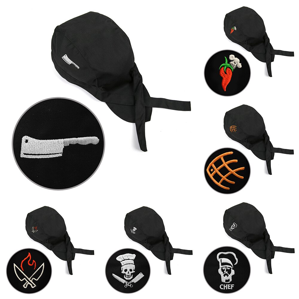 Women Men Chef Waiter Hat Embroidery Adjustable Black Kitchen Hat Hotel Restaurant Bakery BBQ Cooking Caps Cooker Work Uniform