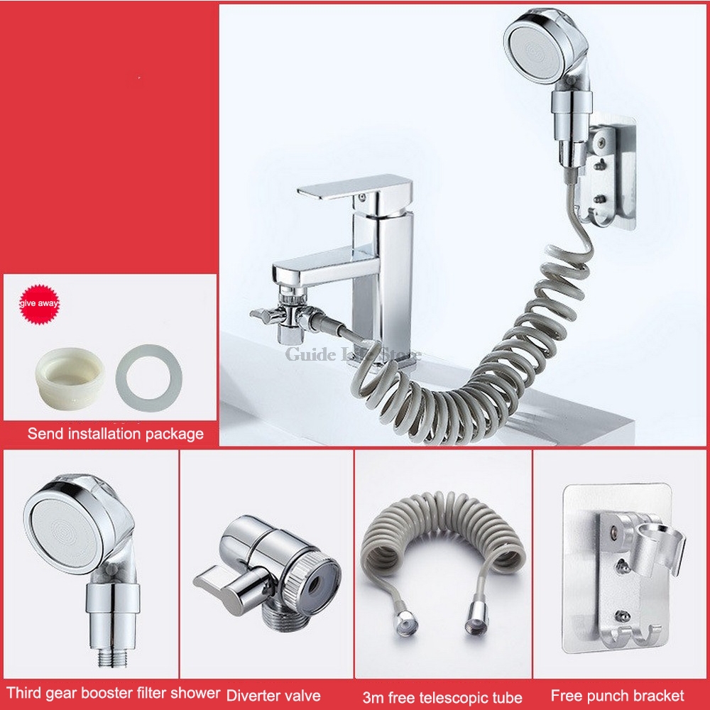 Washbasin basin faucet external shower toilet handheld filter telescopic small sprinkler set shampoo room artifact: 5