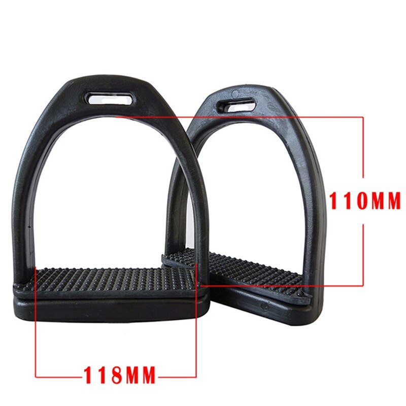 2 uds. Montura de caballo estribo antideslizante espeso Pedal de caballo equipo de seguridad ecuestre suministros equipo de equitación negro