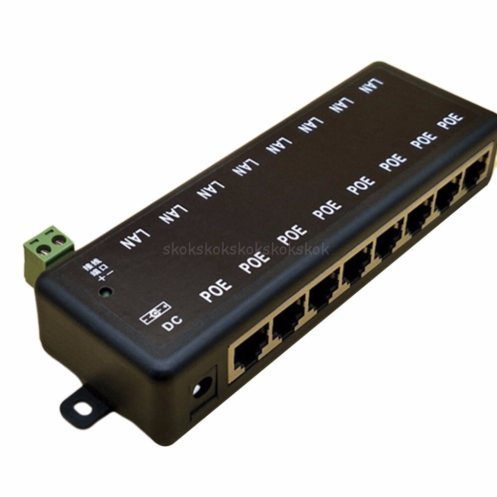 8 Ports POE Injector POE Splitter for CCTV Network POE Camera Power Over Ethernet IEEE802.3af Au13 19 Droship