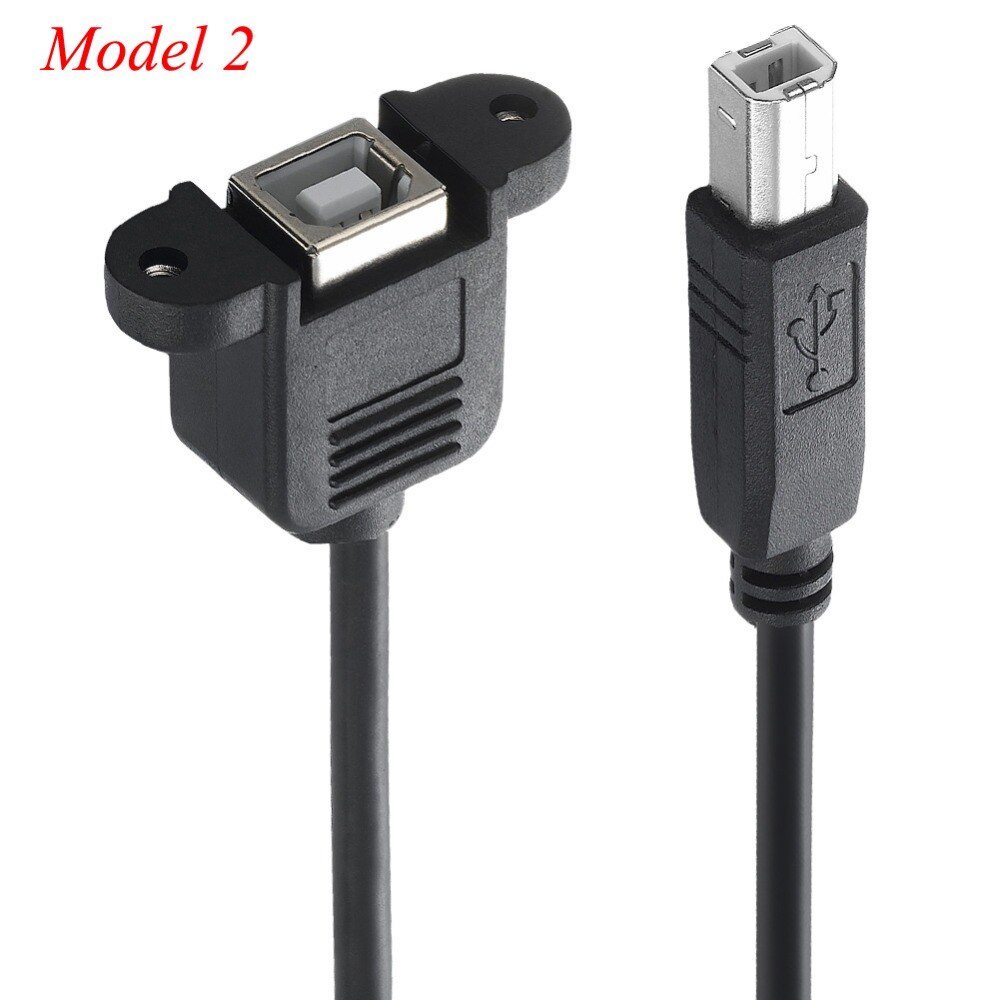 Bochara USB 2.0 Type B Male to Type B Female Printer Extension Cable With Panel Mount Screw Hole 30cm 50cm 100cm 150cm