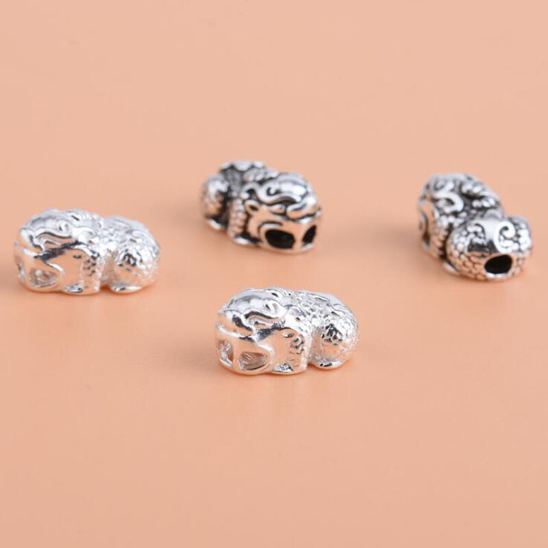 Breloque Pixiu en argent pur 100% 925, perles feng shui Pixiu, richesse, porte-bonheur, bijoux à bricoler soi-même résultats