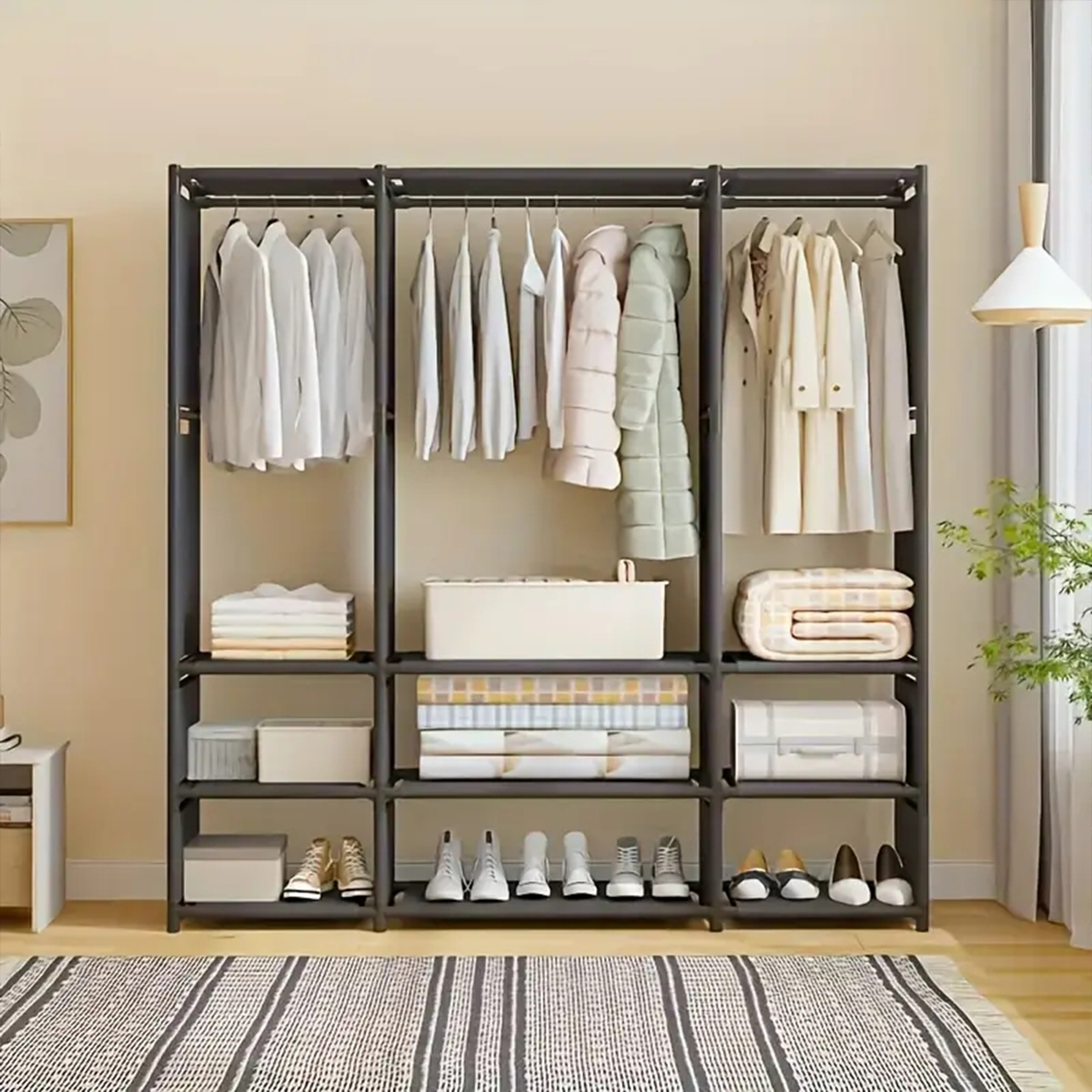 Perchero Simple para abrigos y sombreros, perchero multifuncional para dormitorio, tendedero para suelo, tendedero para ropa de dormitorio