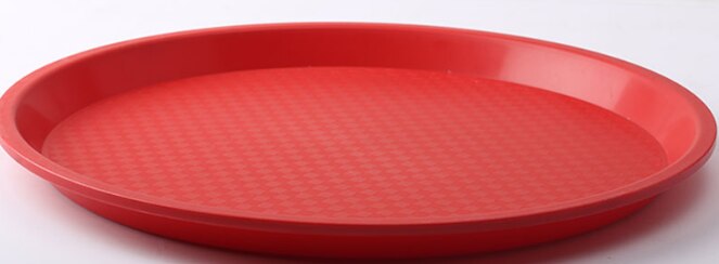 non slip Round Plastic Tray Restaurant Serving Plate Lined Non-Slip Tray Coffee Drinks Tray Fast Food Serve Dishes Bar Tool