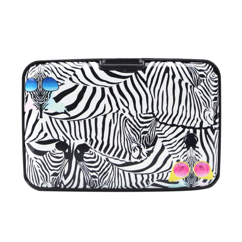 Kreditkarte Tasche Halfter RFID Aluminium Zebra Ebene aufbringen Brieftasche Frauen Männer Metall Geschäft Bank Karte Schutz fallen Geldbörse: A
