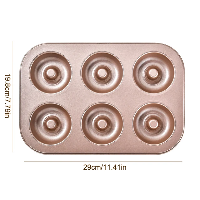 6 Hole Reusable Baking Tray Baking Pan Carbon Steel Cake Baking Mold Non-Stick Muffin DIY Cartoon Cake Pan Moulds Donut Baking: army green