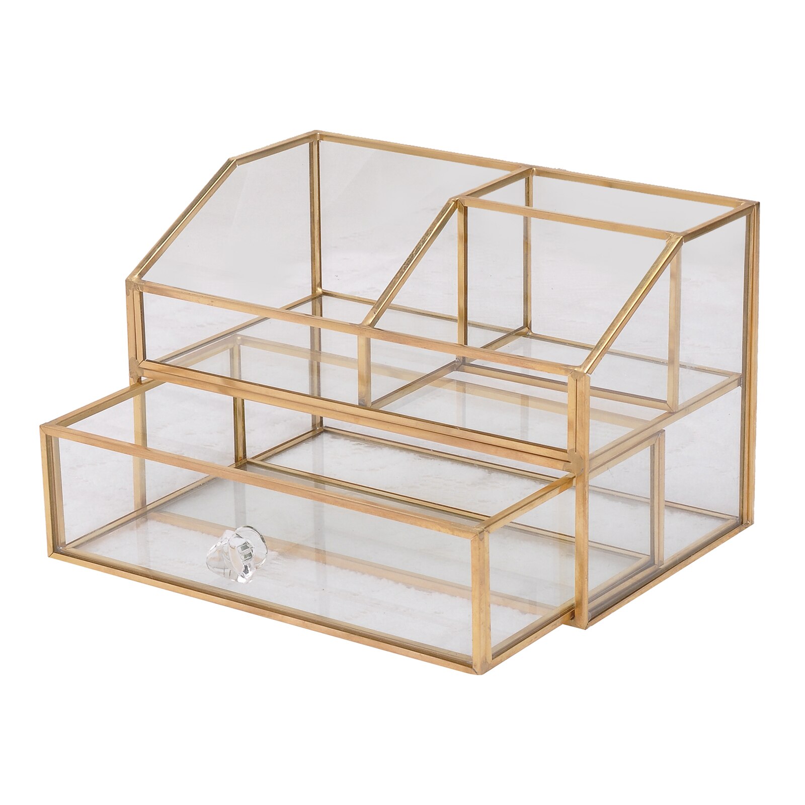 Oorbel Ketting Display Sieraden Case Houder Clear Glas Lade Organizer Box