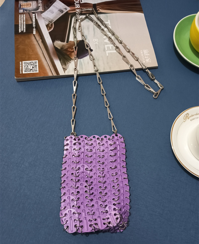 Frauen Taschen Silber Metall Pailletten Kette Gewebte Tasche Hohl Abend Taschen Kupplung Weibliche Reise Schulter Tasche Handtasche: Gelb