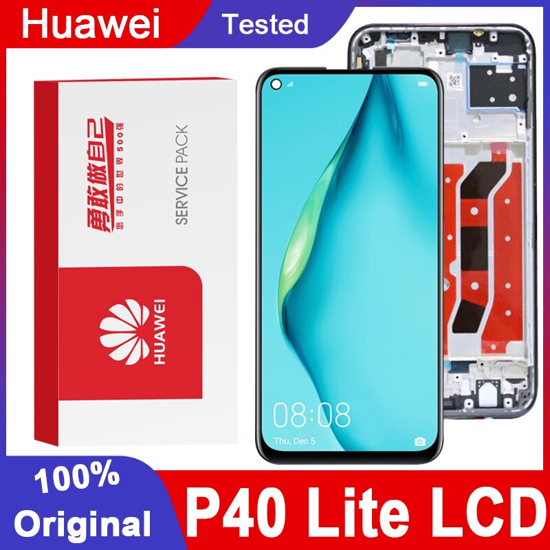 Original Getestet 6.4 ''Display Ersatz Mit Rahmen Für Huawei P40 Lite LCD Touch Screen Digitizer Montage für Nova 6 SE LCD