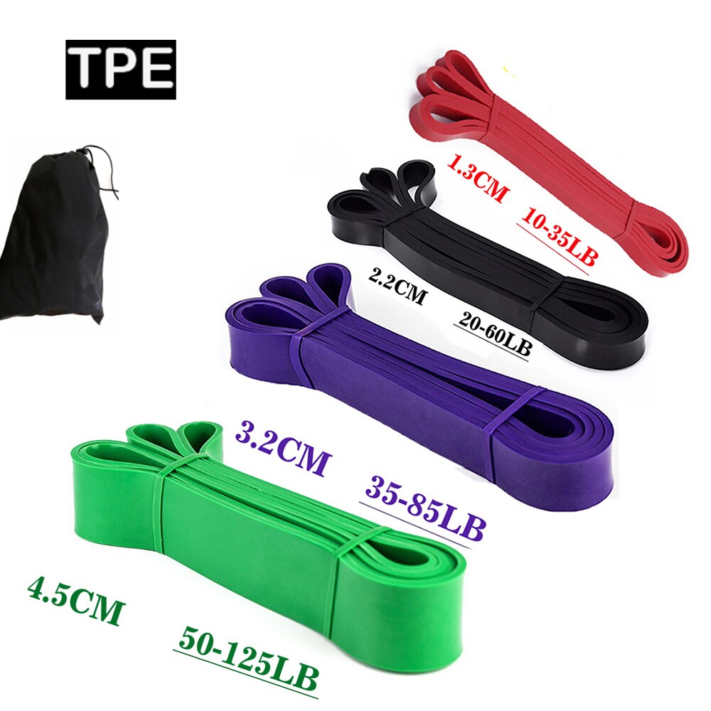 208cm modstandsbånd gummi pull up styrke muskler loop band fitness power expander 41 ": Tpe sæt 2