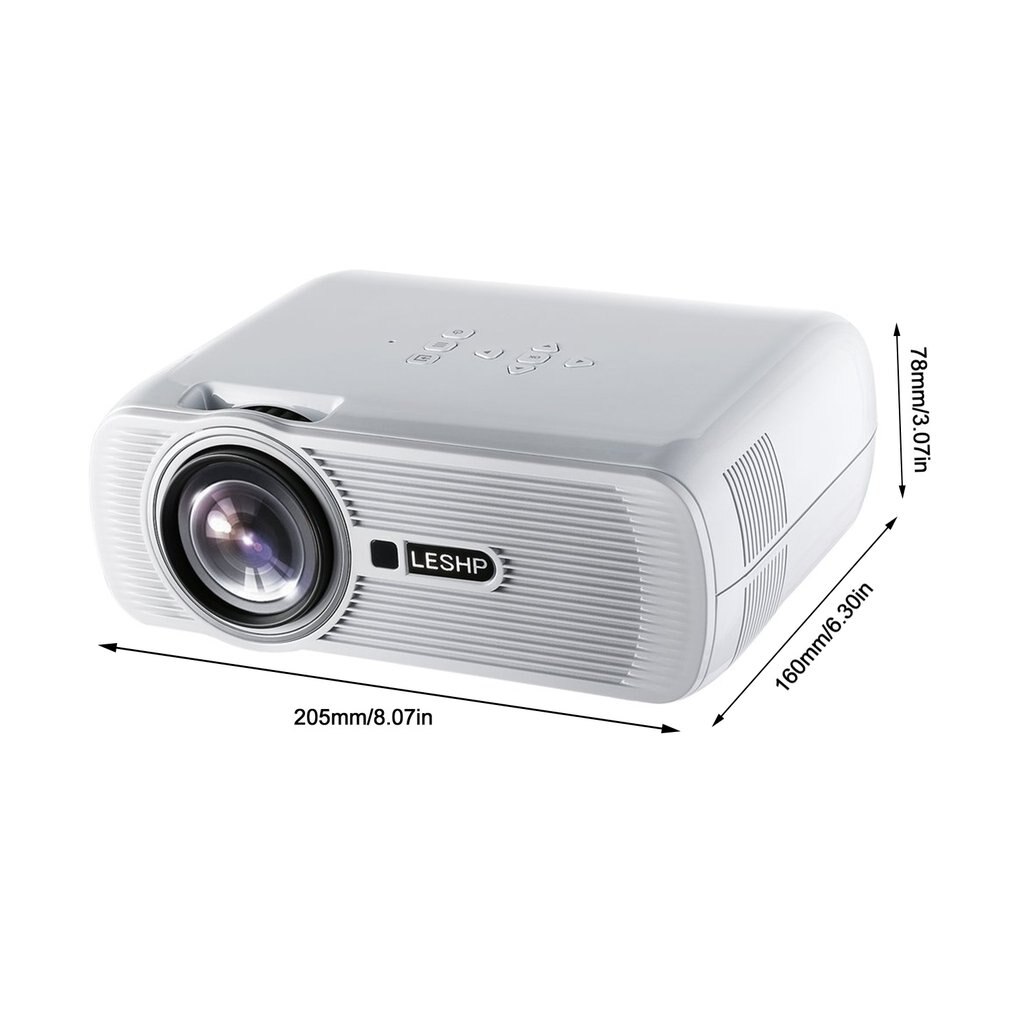 Leshp Draagbare Multi-Media Led Video Projector 1080P Hd 1200 Lm Met Keystone Voor Office Home Cinema Theater tv Game 1000:1