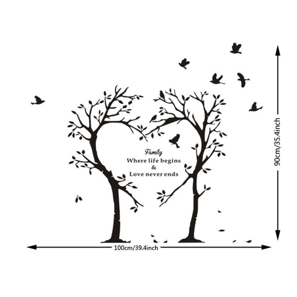 LanLan Removable Family Loving Heart Tree Quotes Wall Sticker Art Living Room Decals Home Decor