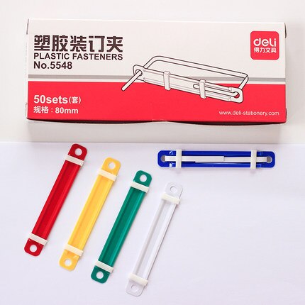 Reliure de livre à feuilles mobiles, bandes de reliure en plastique, attaches en papier, accessoires de bureau: 100pcs Fasteners