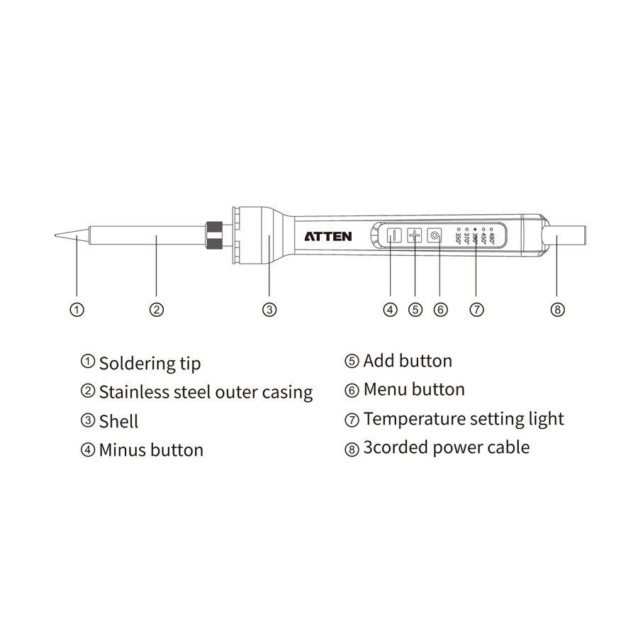 Atten ST-2080 ST-2080D ST-2150 ST-2150D Soldeerbout 220V Temperatuur Verstelbare Soldeerbout