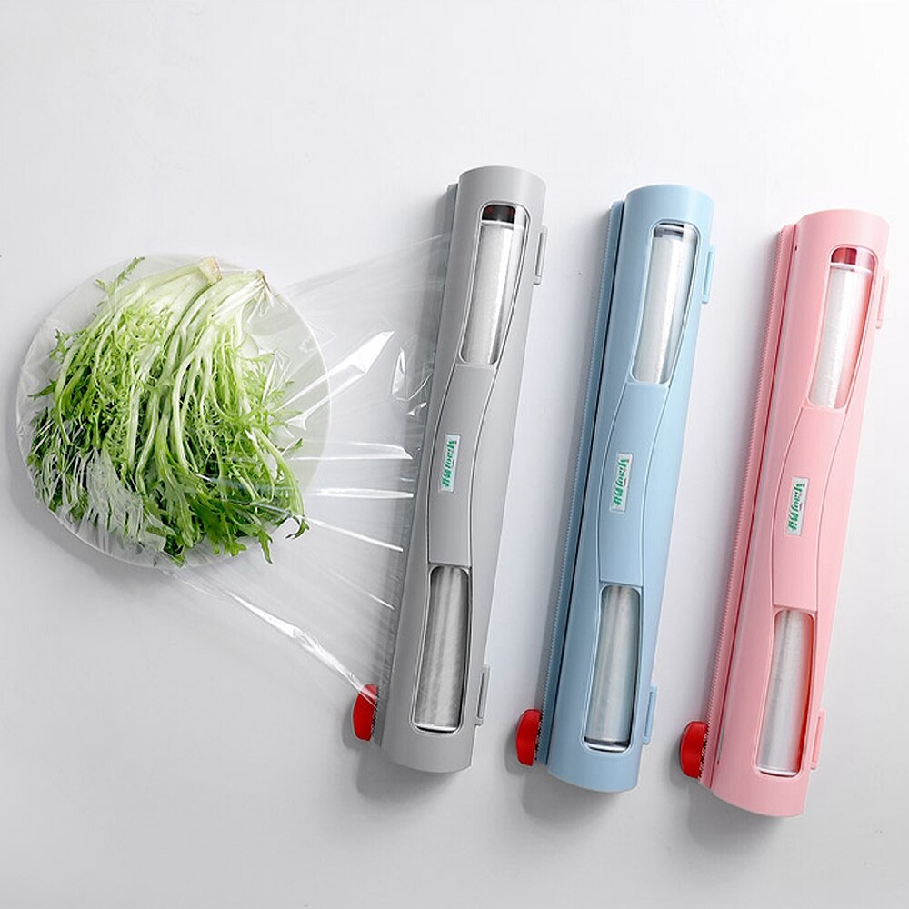 Eten Wrap Dispenser Cutter Keuken Tool Folie Vershoudfolie Wrap Dispenser Plastic Sharp Cutter Opslag Houder Keuken Tool