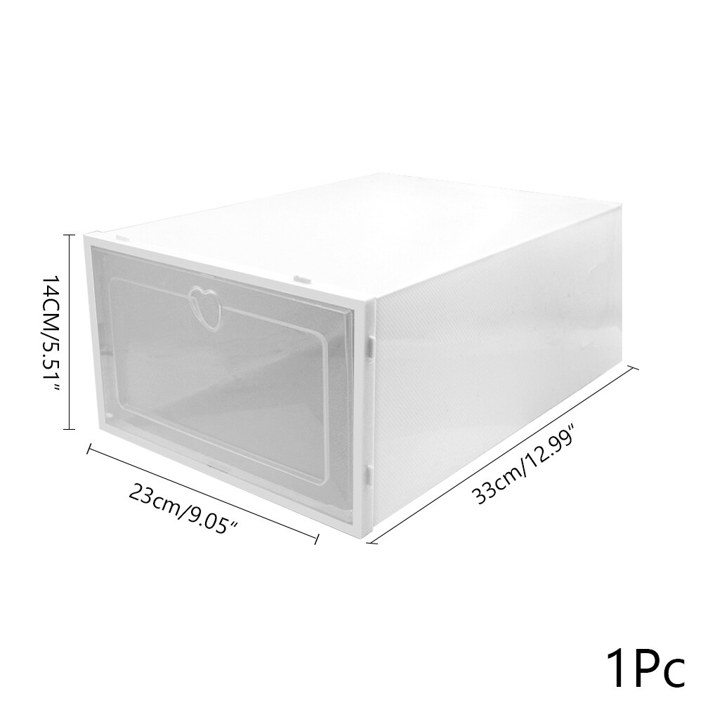 1Pc Opvouwbare Clear Schoenen Opbergdoos Schoenendoos Lade Organizer Huishoudelijke Diy Schoenendoos Lade Divider Thuis Opslag Stapelen: 33x23x14cm white