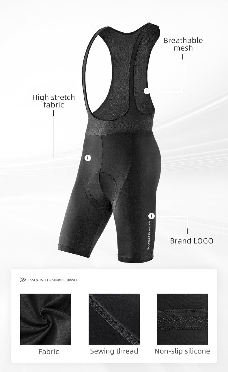 ROCKBROS Men's Cycling Shorts With 3D Padded Liner – Breathable, Stretchy Bike Shorts, Elastic Waistband For Comfort