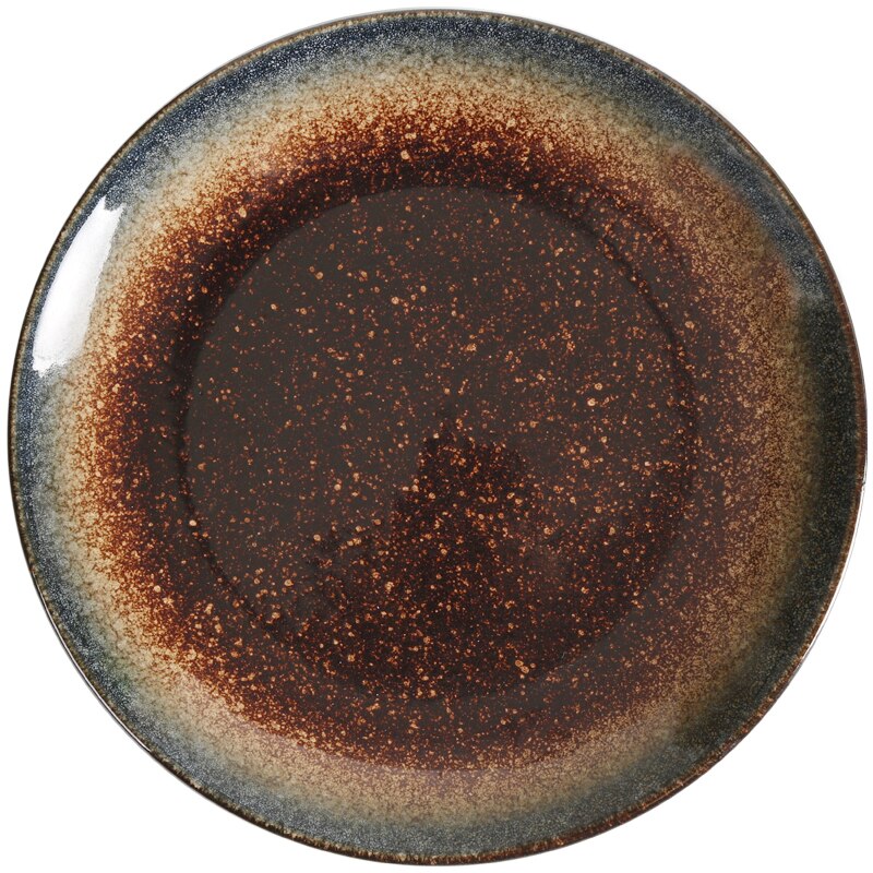 1PC styl japońnarty domowa ceramika Zachodni stek danie sztućce śniadanie okrągłe płaskie płytki talerz zastawa stołowa